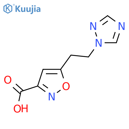 5-2-(1H-1,2,4-triazol-1-yl)ethyl-1,2-oxazole-3-carboxylic acid structure