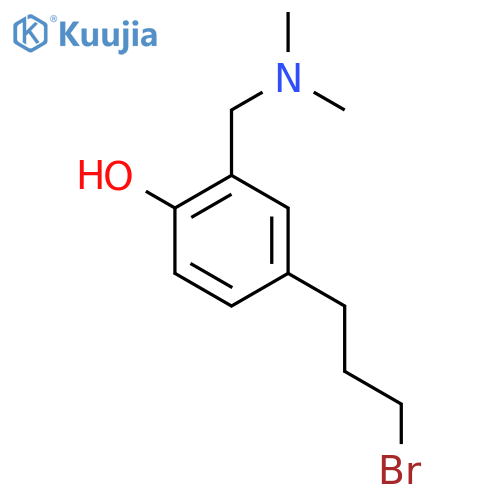 4-(3-bromopropyl)-2-(dimethylamino)methylphenol structure