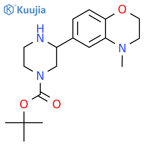 tert-butyl 3-(4-methyl-3,4-dihydro-2H-1,4-benzoxazin-6-yl)piperazine-1-carboxylate structure