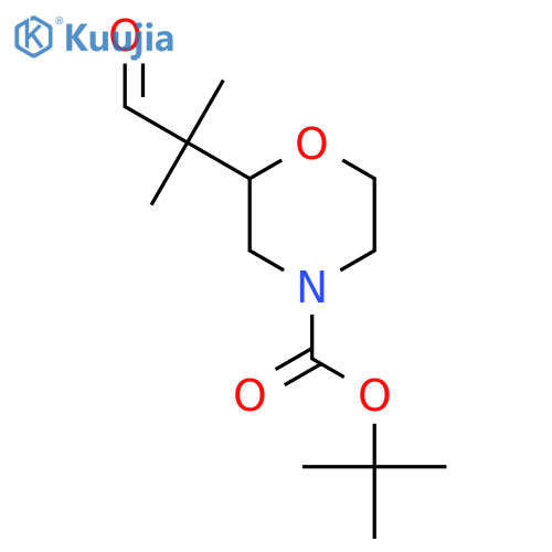 tert-butyl 2-(2-methyl-1-oxopropan-2-yl)morpholine-4-carboxylate structure