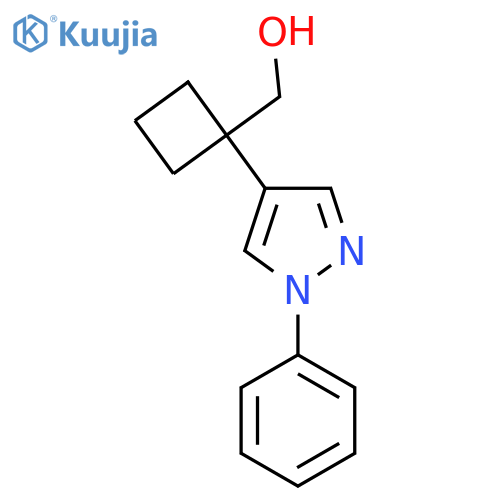 1-(1-phenyl-1H-pyrazol-4-yl)cyclobutylmethanol structure