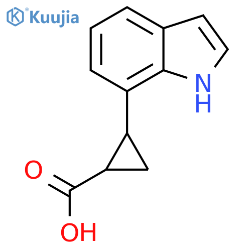 2-(1H-indol-7-yl)cyclopropane-1-carboxylic acid structure