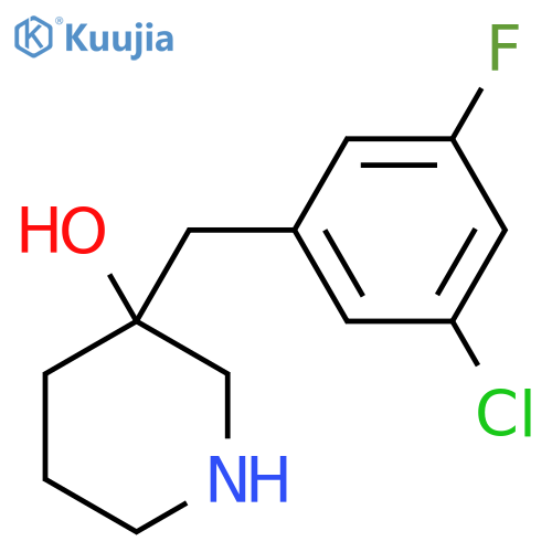 3-(3-chloro-5-fluorophenyl)methylpiperidin-3-ol structure