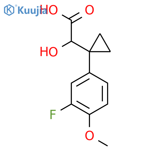 2-1-(3-fluoro-4-methoxyphenyl)cyclopropyl-2-hydroxyacetic acid structure