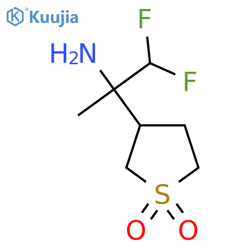 3-(2-amino-1,1-difluoropropan-2-yl)-1lambda6-thiolane-1,1-dione structure