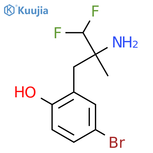 2-(2-amino-3,3-difluoro-2-methylpropyl)-4-bromophenol structure