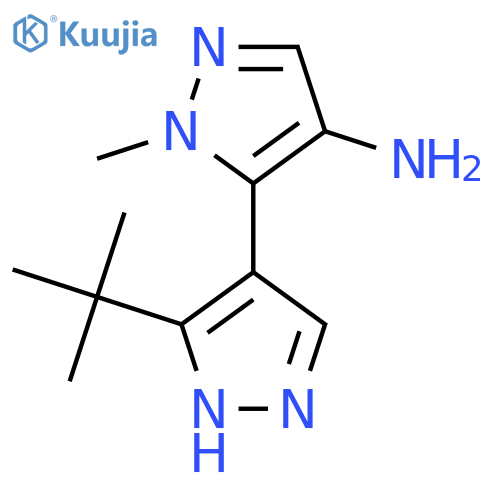 5-(3-tert-butyl-1H-pyrazol-4-yl)-1-methyl-1H-pyrazol-4-amine structure