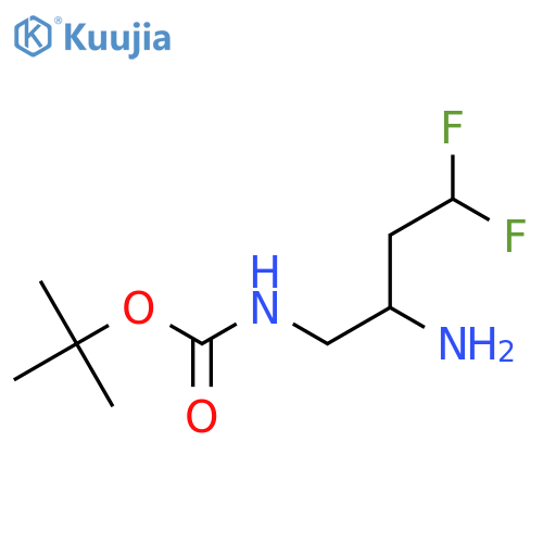 tert-butyl N-(2-amino-4,4-difluorobutyl)carbamate structure