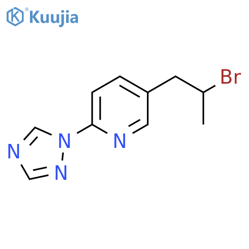 5-(2-bromopropyl)-2-(1H-1,2,4-triazol-1-yl)pyridine structure