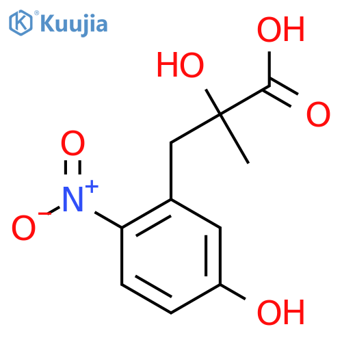 2-hydroxy-3-(5-hydroxy-2-nitrophenyl)-2-methylpropanoic acid structure