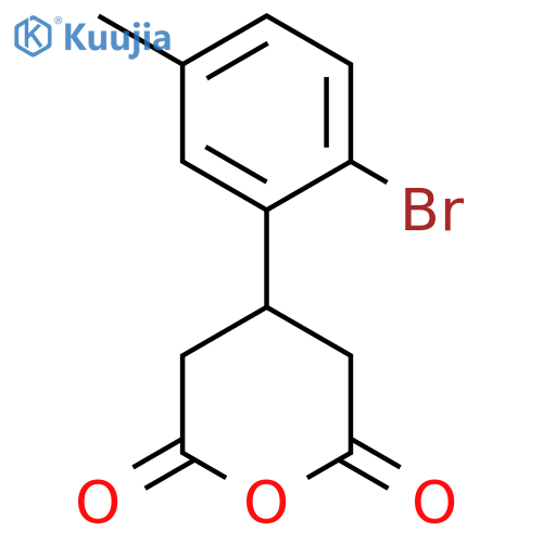 4-(2-bromo-5-methylphenyl)oxane-2,6-dione structure