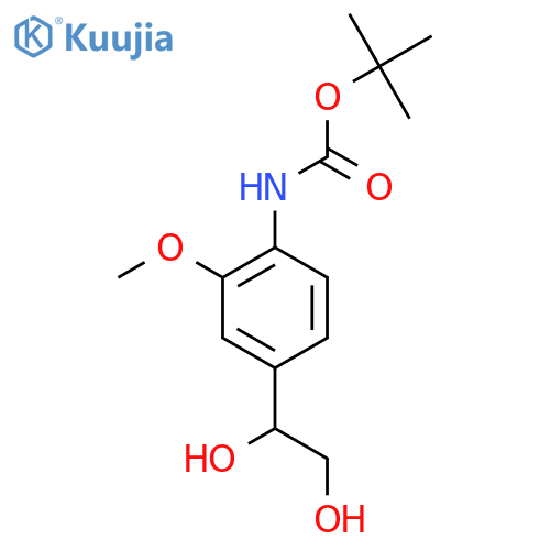 tert-butyl N-4-(1,2-dihydroxyethyl)-2-methoxyphenylcarbamate structure
