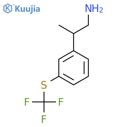 2-{3-(trifluoromethyl)sulfanylphenyl}propan-1-amine structure