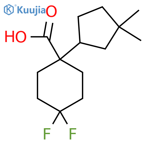 1-(3,3-dimethylcyclopentyl)-4,4-difluorocyclohexane-1-carboxylic acid structure