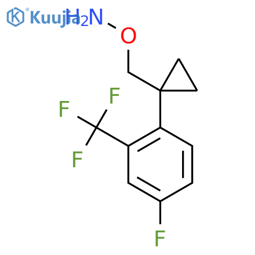O-({1-4-fluoro-2-(trifluoromethyl)phenylcyclopropyl}methyl)hydroxylamine structure