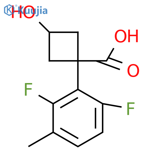 1-(2,6-difluoro-3-methylphenyl)-3-hydroxycyclobutane-1-carboxylic acid structure