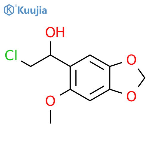 2-chloro-1-(6-methoxy-1,3-dioxaindan-5-yl)ethan-1-ol structure