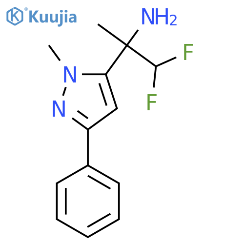 1,1-difluoro-2-(1-methyl-3-phenyl-1H-pyrazol-5-yl)propan-2-amine structure