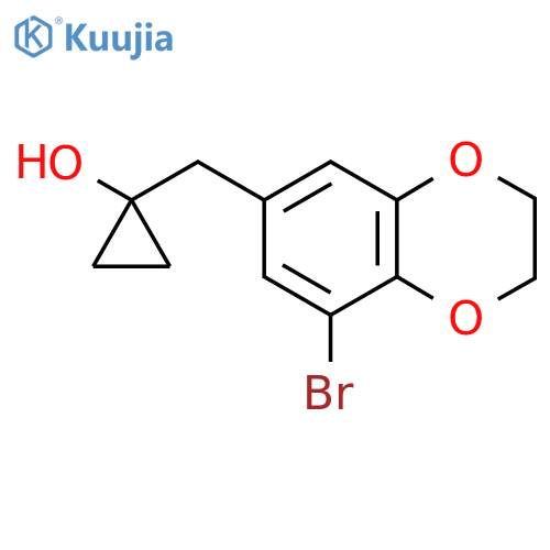 1-(8-bromo-2,3-dihydro-1,4-benzodioxin-6-yl)methylcyclopropan-1-ol structure