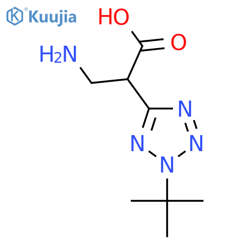 3-amino-2-(2-tert-butyl-2H-1,2,3,4-tetrazol-5-yl)propanoic acid structure