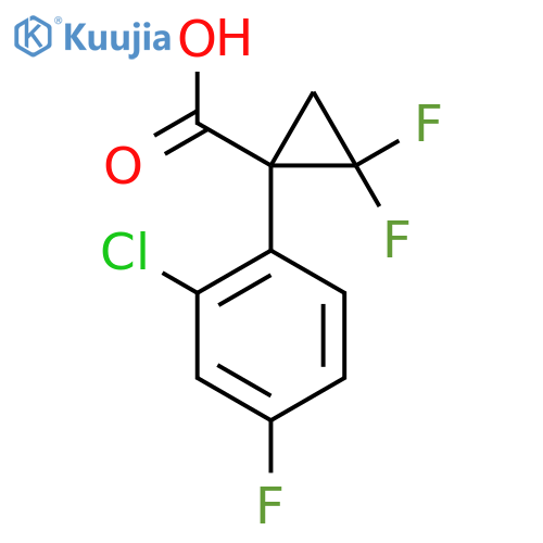 1-(2-chloro-4-fluorophenyl)-2,2-difluorocyclopropane-1-carboxylic acid structure