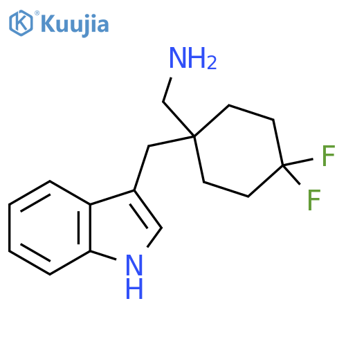 {4,4-difluoro-1-[(1H-indol-3-yl)methyl]cyclohexyl}methanamine structure