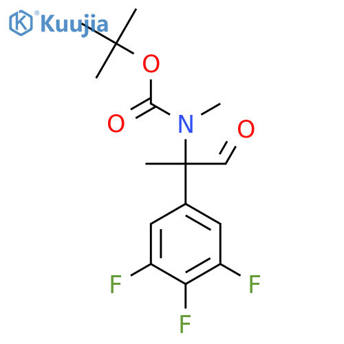 tert-butyl N-methyl-N-1-oxo-2-(3,4,5-trifluorophenyl)propan-2-ylcarbamate structure