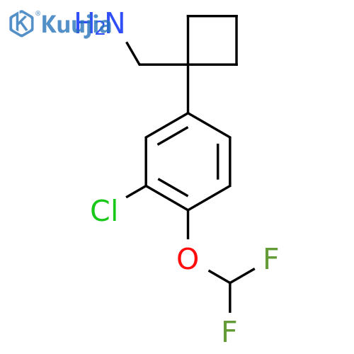 {1-3-chloro-4-(difluoromethoxy)phenylcyclobutyl}methanamine structure