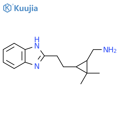 {3-2-(1H-1,3-benzodiazol-2-yl)ethyl-2,2-dimethylcyclopropyl}methanamine structure