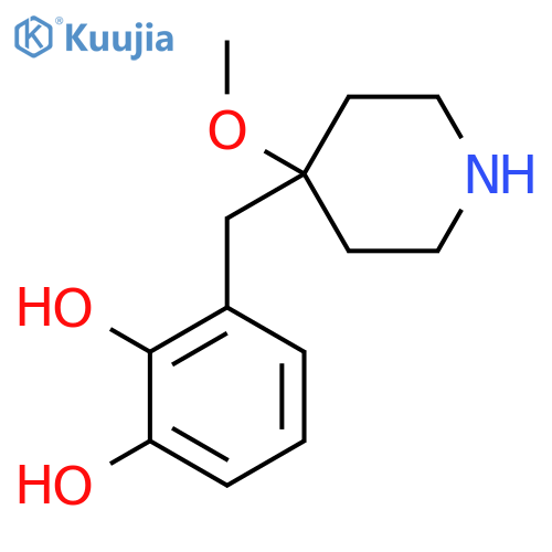 3-(4-methoxypiperidin-4-yl)methylbenzene-1,2-diol structure