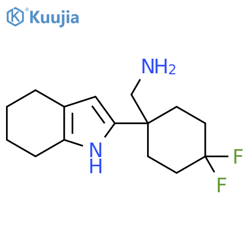 4,4-difluoro-1-(4,5,6,7-tetrahydro-1H-indol-2-yl)cyclohexylmethanamine structure