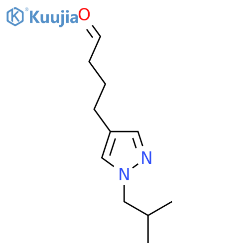 4-1-(2-methylpropyl)-1H-pyrazol-4-ylbutanal structure