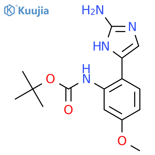 tert-butyl N-2-(2-amino-1H-imidazol-5-yl)-5-methoxyphenylcarbamate structure