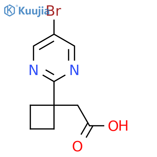 2-1-(5-bromopyrimidin-2-yl)cyclobutylacetic acid structure