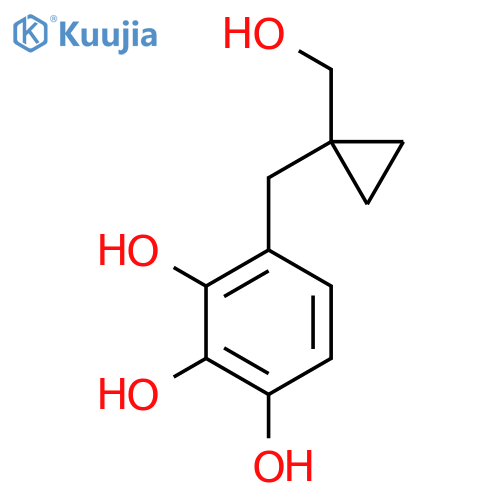 4-{1-(hydroxymethyl)cyclopropylmethyl}benzene-1,2,3-triol structure