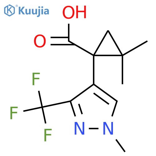 2,2-dimethyl-1-1-methyl-3-(trifluoromethyl)-1H-pyrazol-4-ylcyclopropane-1-carboxylic acid structure