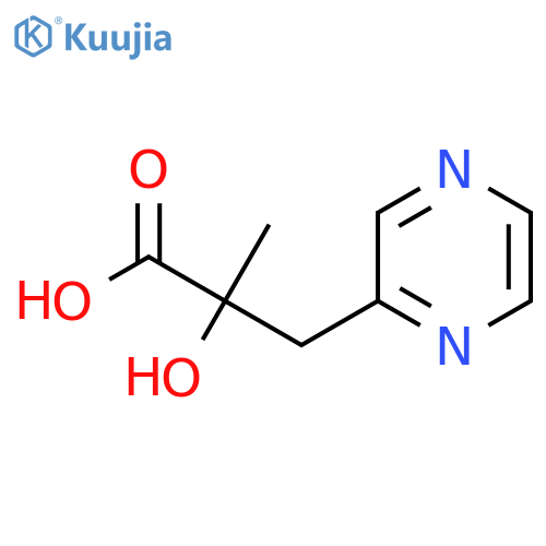 2-hydroxy-2-methyl-3-(pyrazin-2-yl)propanoic acid structure