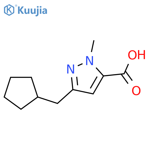 3-(cyclopentylmethyl)-1-methyl-1H-pyrazole-5-carboxylic acid structure