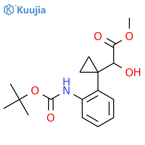 methyl 2-1-(2-{(tert-butoxy)carbonylamino}phenyl)cyclopropyl-2-hydroxyacetate structure