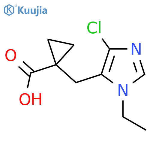 1-(4-chloro-1-ethyl-1H-imidazol-5-yl)methylcyclopropane-1-carboxylic acid structure