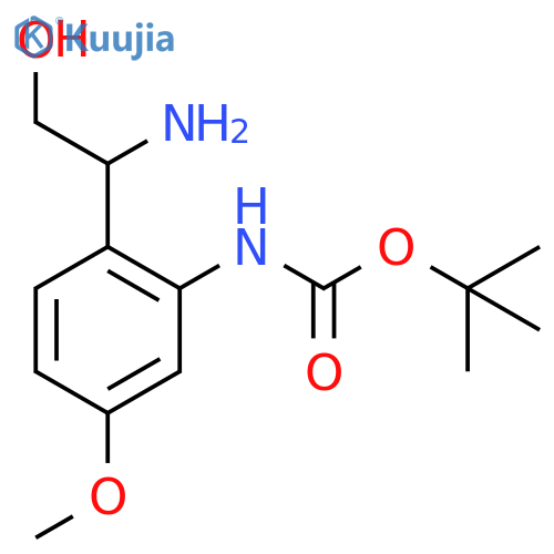tert-butyl N-2-(1-amino-2-hydroxyethyl)-5-methoxyphenylcarbamate structure