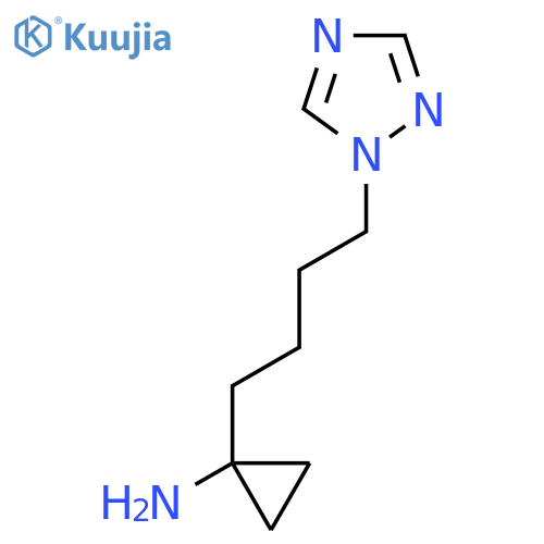 1-4-(1H-1,2,4-triazol-1-yl)butylcyclopropan-1-amine structure