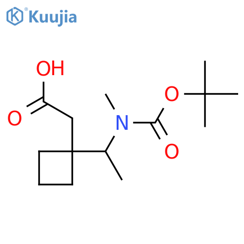 2-1-(1-{(tert-butoxy)carbonyl(methyl)amino}ethyl)cyclobutylacetic acid structure