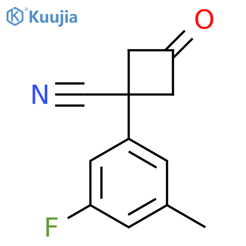 1-(3-fluoro-5-methylphenyl)-3-oxocyclobutane-1-carbonitrile structure