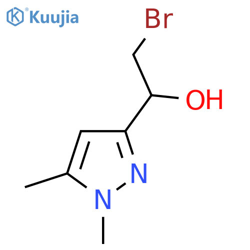 2-bromo-1-(1,5-dimethyl-1H-pyrazol-3-yl)ethan-1-ol structure