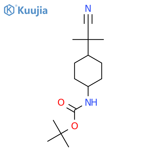 tert-butyl N-4-(1-cyano-1-methylethyl)cyclohexylcarbamate structure