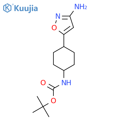 tert-butyl N-4-(3-amino-1,2-oxazol-5-yl)cyclohexylcarbamate structure