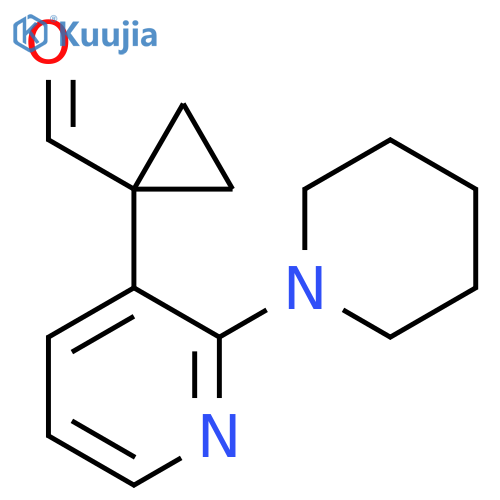 1-2-(piperidin-1-yl)pyridin-3-ylcyclopropane-1-carbaldehyde structure