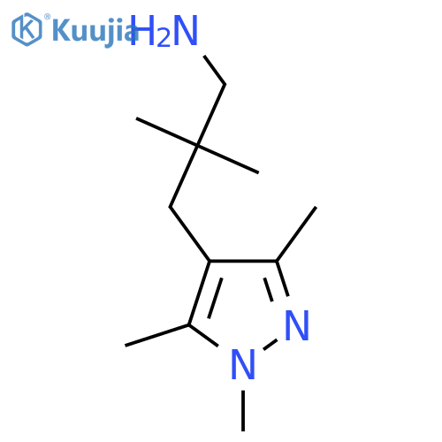 2,2-dimethyl-3-(trimethyl-1H-pyrazol-4-yl)propan-1-amine structure
