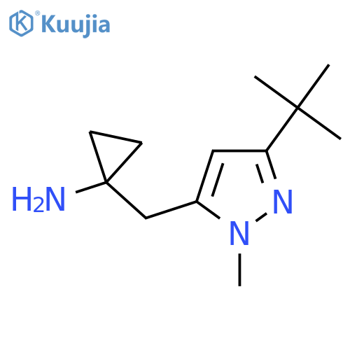 1-(3-tert-butyl-1-methyl-1H-pyrazol-5-yl)methylcyclopropan-1-amine structure